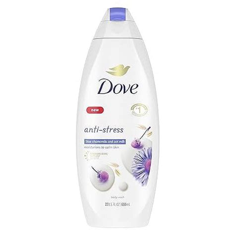 Dove Anti Stress Moisturizing Liquid Body Wash Blue Chamomile And Oat