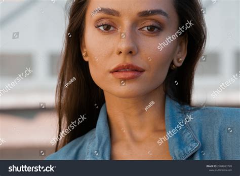Gorgeous Cute Brunette Smiles Camera Portrait Stock Photo 2004693728 Shutterstock