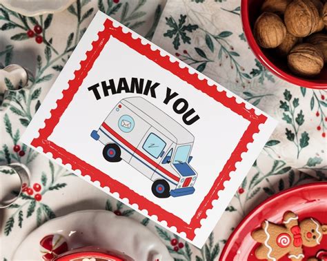 Printable Postal Worker Thank You Card Postal Worker Gift Etsy