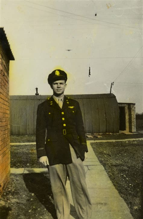 Hand Tinted Portrait Photograph Of Usaaf First Lieutenant Robert C