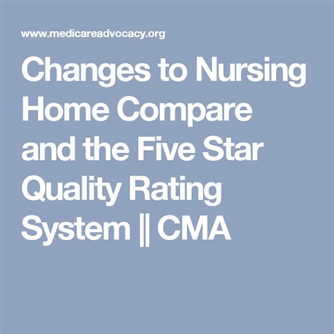 Changes To Nursing Home Compare And The Five Star Quality Rating System