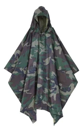 Poncho Impermeable Con Capucha Del Ej Rcito Ripstop Festival Cuotas