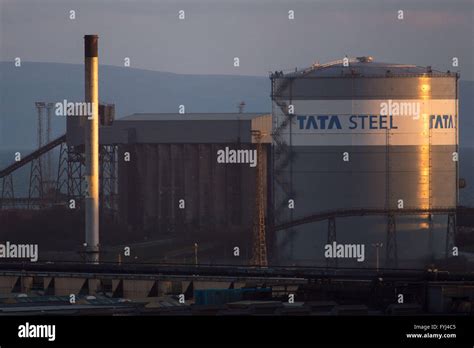 Tata Steel Steel Works In Port Talbot South Wales The Steel Works Is