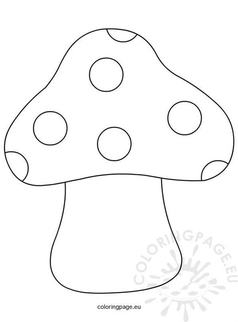 Printable Mushroom Shape Template – Coloring Page