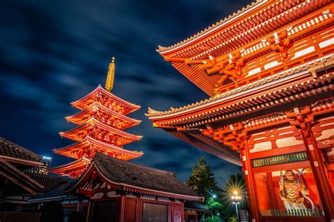 Premium Photo Sensoji Is An Ancient Buddhist Temple At Night In