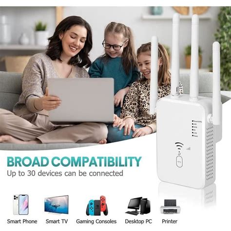 Répéteur WiFi 1200Mbps Amplificateur sans Fil Dual Band WiFi Booster 2