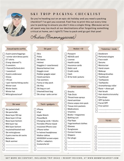 The only ski trip packing checklist you need | Mommy Gearest
