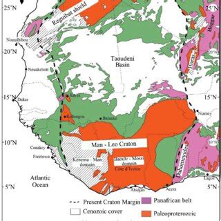 Geological Map Of The West African Craton Berger Et Al 2013 Modified