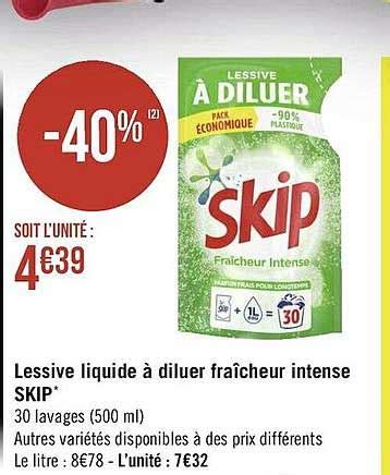 Promo Lessive Liquide à Diluer Fraîcheur Intense Skip chez Géant