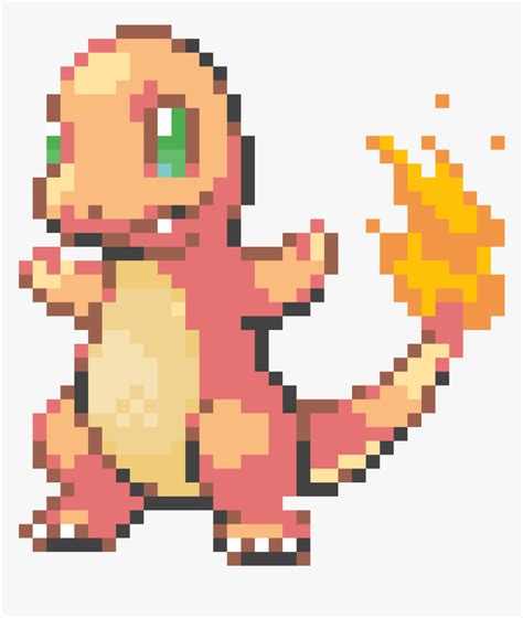 Pokemon Pixel Art Grid Charmander - Pixel Art Grid Gallery