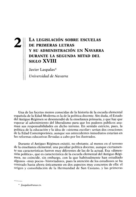 Pdf La Legislaci N Sobre Escuelas De Primeras Letras Y Su