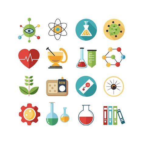 Science And Research Icon Set Vector Illustration Premium AI