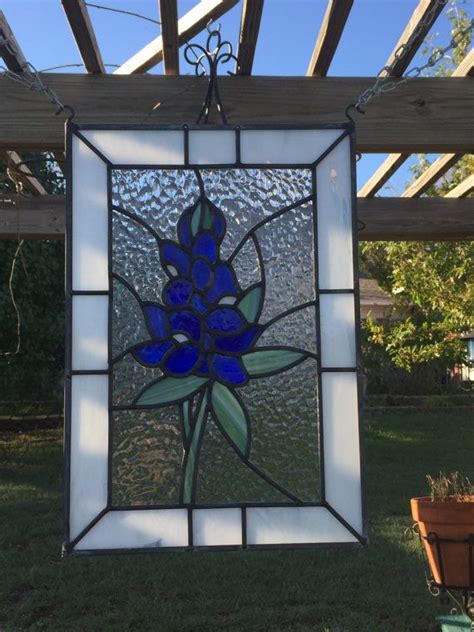 Stained Glass Leaded Texas Bluebonnet By Ledbyglass On Etsy Texas Bluebonnets Blue Bonnets