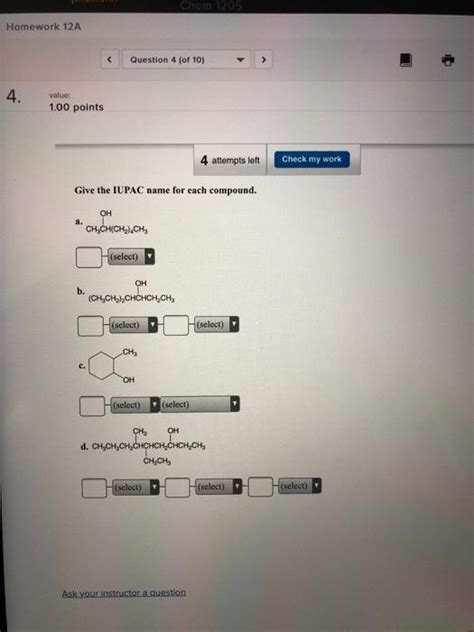 Solved Chem Homework A Question Of Value Chegg