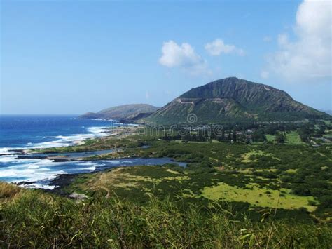 nice view  koko crater oahu hawaii stock image image  rock