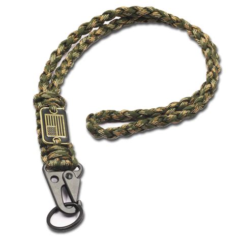 Buy Camouflage Heavy Duty Paracord Lanyards Keychains With Usa Flag