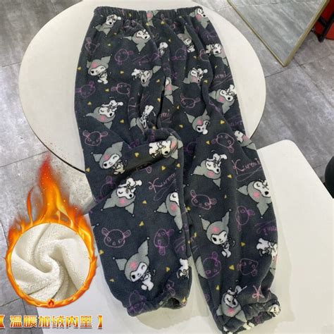 Kawaii Hello Kitty Plush Pajama Pants Sanrio Anime Kuromi Y2k Woman