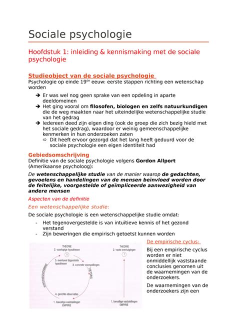 Sociale Psychologie Samenvatting Sociale Psychologie Hoofdstuk 1