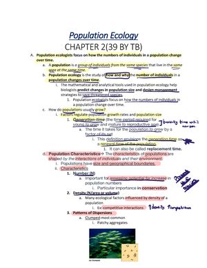 Exam Ecology Lecture Summaries And Review Questions Exam Review