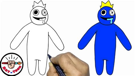 How To Draw Blue From Roblox Rainbow Friends Step By Step Easy Youtube