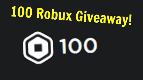 100 Robux Giveaway Youtube