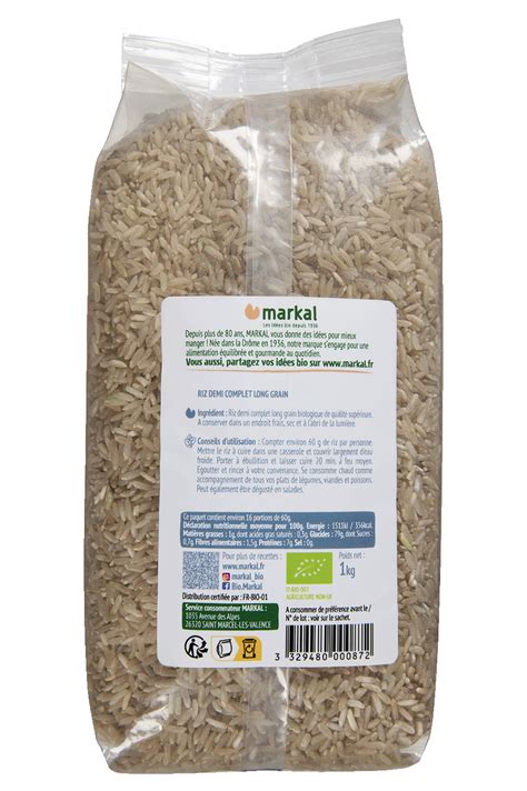 Riz Long Grain Demi Complet Bio Markal