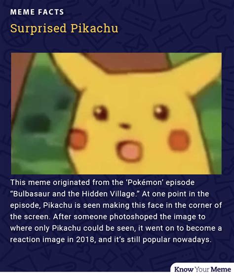 Surprised Pikachu Know Your Meme