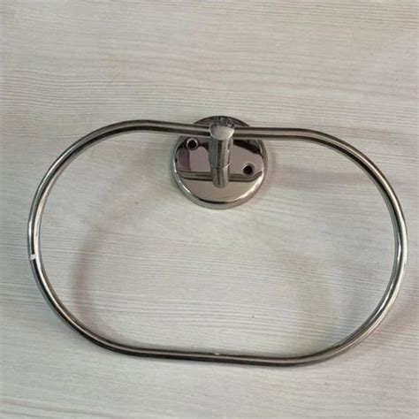 Silver Polished Stainless Steel Towel Ring For Bathroom At Rs