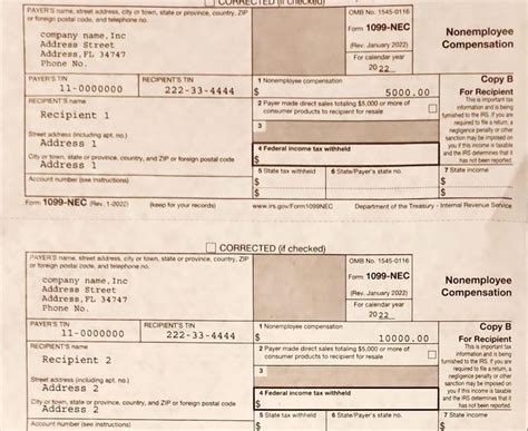 1099 NEC Editable PDF Fillable Template 2022 With Print And Clear