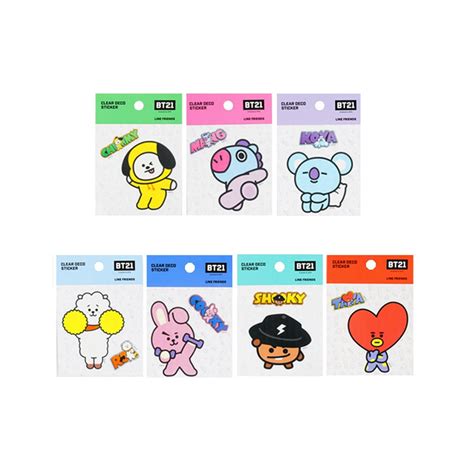 Bts Character Bt21 Koya Chimmy Rj Shooky Mang Tata Cooky Clear Etsy