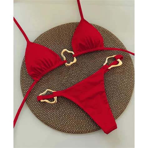 Sexy Halter Micro Bikini Women Swimsuit Solid Swimwear Thong Bikinis