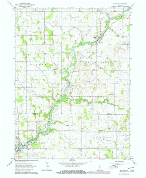 1962 Buffalo, in - Indiana - USGS Topographic Map | Topographic map ...