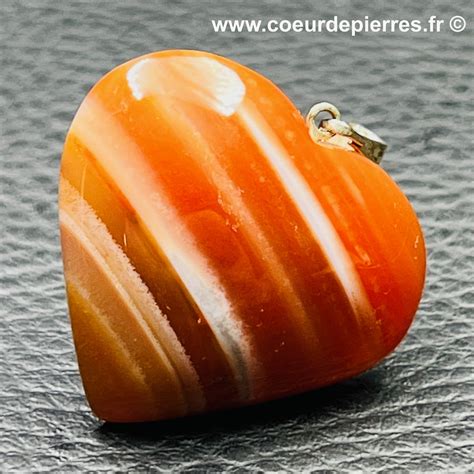 Pendentif En Cornaline De Madagascar R F Co C Ur De Pierres