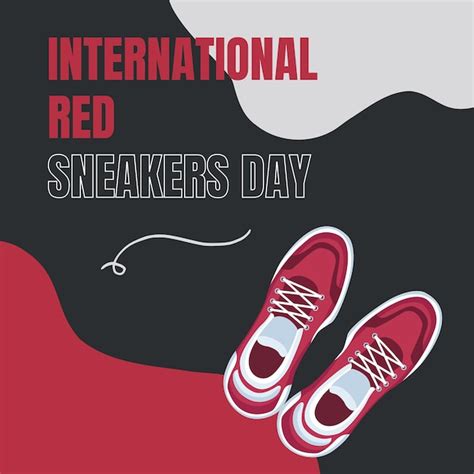 Premium Vector International Red Sneakers Day Poster Suitable For