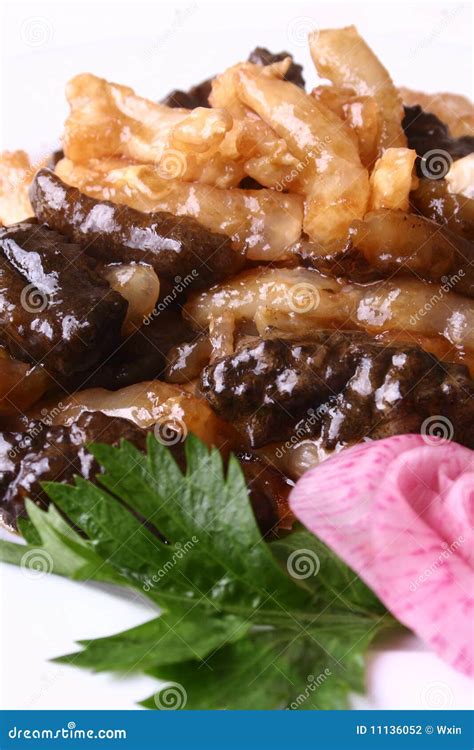 China Delicious Food-- Sea Slug Fried Tendon Stock Photography - Image ...