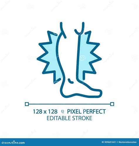 Leg cramps light blue icon stock vector. Illustration of linear - 309681441