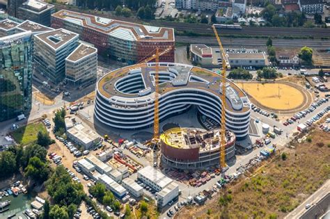 Düsseldorf von oben Neubau trivago Zentrale in Düsseldorf im