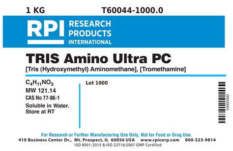 T60044 1000 0 TRIS Amino Ultra PC Tris Hydroxymethyl Aminomethane