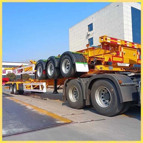 Made In China 20 Ft Container Chassis Lift 3 Axles 40 Feet Skeleton Semi Trailers For Shipping