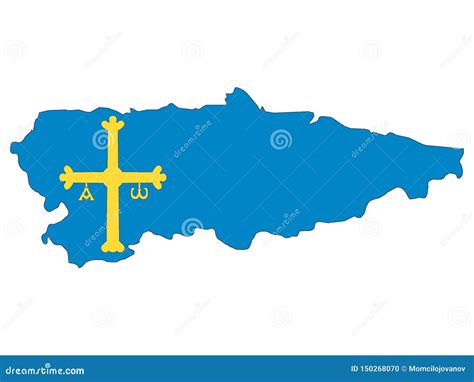 Flag And Map Combined Of The Spanish Autonomous Community Of