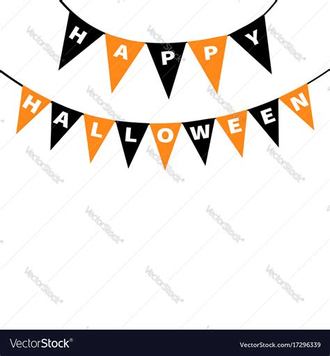 Happy Halloween Card Bunting Flags Pack Letters Vector Image