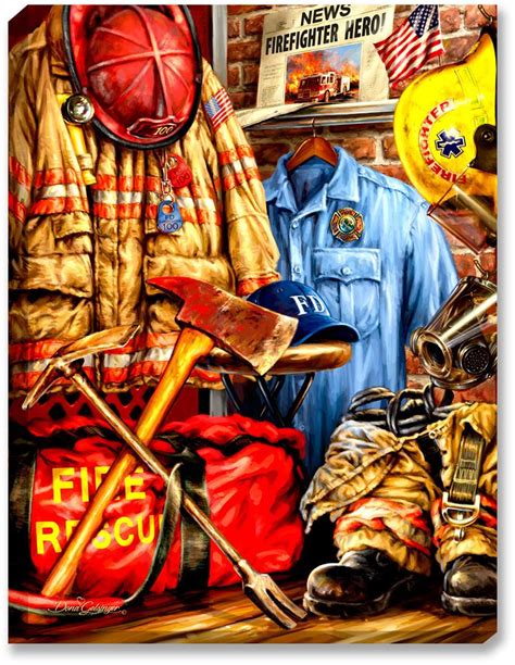 Glow Decor Hometown Hero Firefighter Wall Art by Dona Gelsinger #D1402