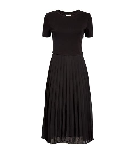 Womens Claudie Pierlot Black Pleated Midi Dress Harrods Us