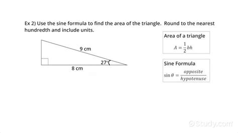 Finding The Area Of A Triangle With The Sine Formula Algebra