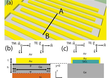 A Msm Photodetector Structure Aerial View Top And B Simulated