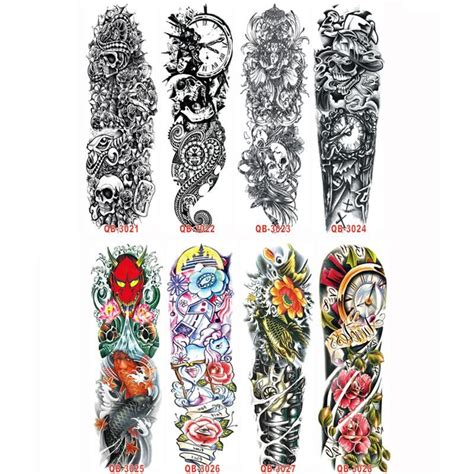 Tattoo Sticker 3pc Temporary Waterproof On The Body Art Tattoo Sleeve