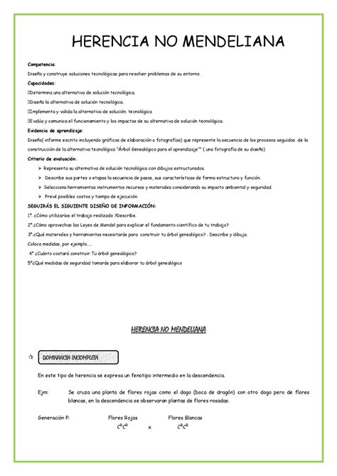 La herencia no mendeliana - Docsity 