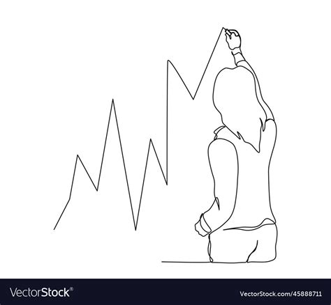 Continuous One Line Drawing Of Business Woman Vector Image