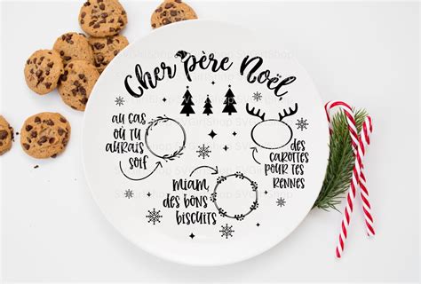 SVG Plateau Du Père Noël En Francais Svg Santa Tray Svg Assiette De