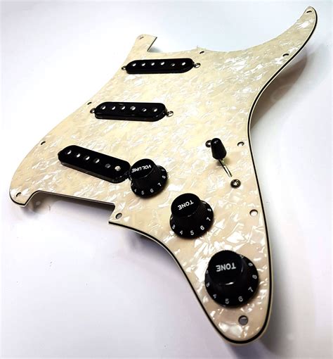 Pre Wired Fully Loaded Drop In Hole Strat Sss Vintage Cream Pearloid